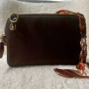 Gucci Upcycled Beauty to Crossbody Bag with Scarf,Serpent Charm, Crossbody Strap